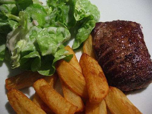 Steak, salad 'n fries