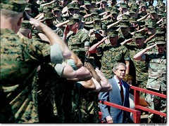 Troops Saluting Bush