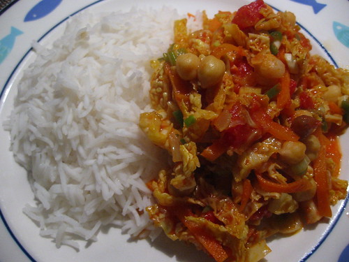 Rice, cabbage & chickpeas