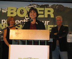 Barbara Boxer at an event at the Sierra Club