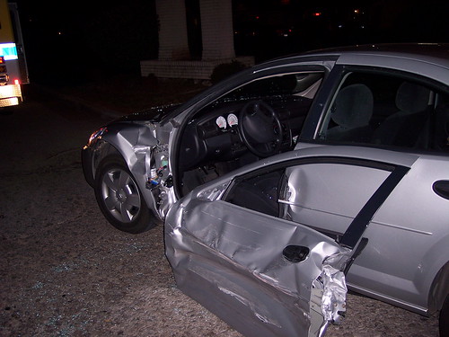 vehicle involved in a wreck with entrapemnt, after removing driver's door