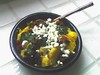 Polenta with Spinach, Black Beans and Goat Cheese