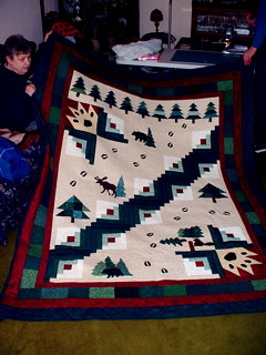 My husband's grandma made this quilt! What talent!