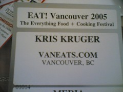 Kris Krug (not Kruger's) media pass for Eat! Vancouver 2005